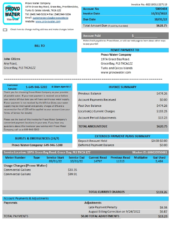 United Kingdom Turks and Caicos Islands Provo Water Company utility